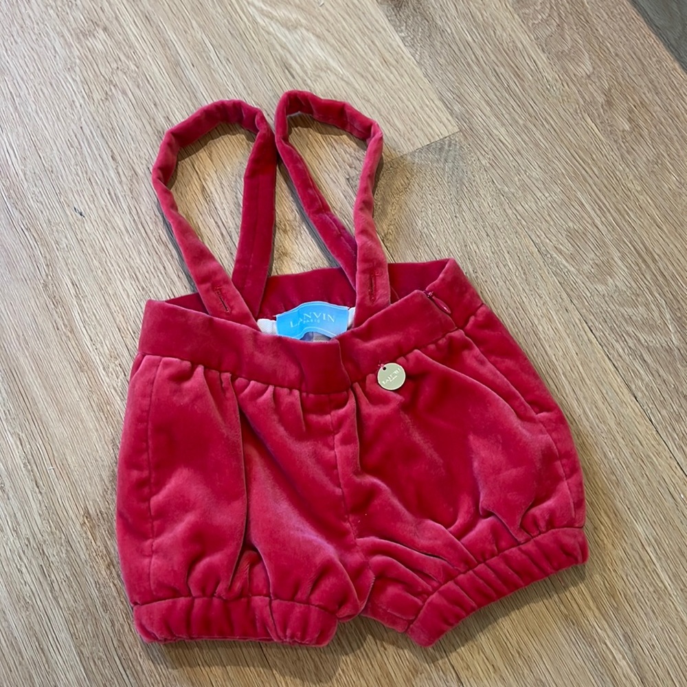Lanvin red velvet romper